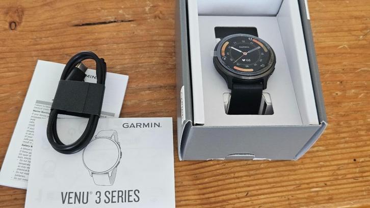 Nieuwe Garmin Venu 3 (zwart), Sieraden, Tassen en Uiterlijk, Smartwatches, Nieuw, Android, Zwart, Afstand, Calorieverbanding, Conditie