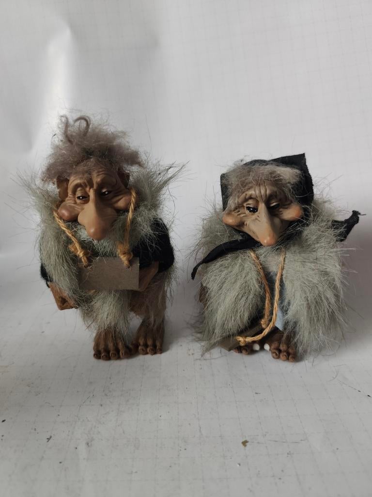 Twee vintage trollen beeldjes, Antiek en Kunst, Ophalen of Verzenden