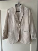 Colbert jasje/blazer ecru linnen blend H&M mt xs i.z.g.st., H&M, Beige, Ophalen of Verzenden, Zo goed als nieuw