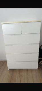 Ikea Malm ladekast, 6 lades, wit 80x123cm, Kunststof, Gebruikt, 5 laden of meer, 100 tot 150 cm
