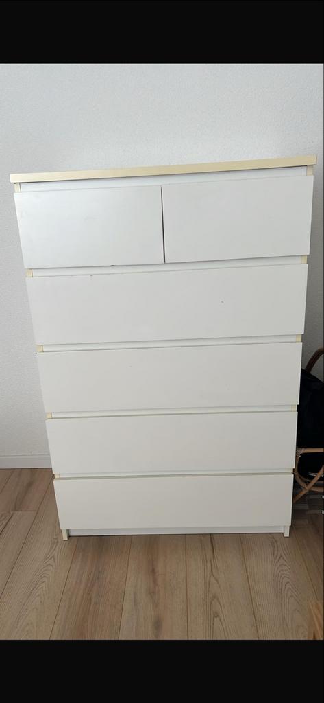 Ikea Malm ladekast, 6 lades, wit 80x123cm, Huis en Inrichting, Kasten | Ladekasten, Gebruikt, 100 tot 150 cm, 50 tot 100 cm, 25 tot 50 cm