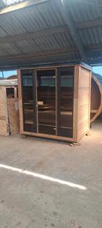 Panorama (buiten)sauna's gemaakt van thermohout 42 mm dik