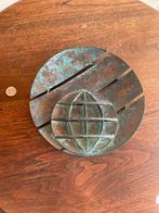 Bronzen wereldbol - wandplaquette, Ophalen of Verzenden