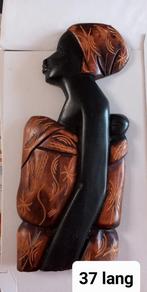 Afrikaans Houten Beeld - Vrouw met Kind, Ophalen of Verzenden