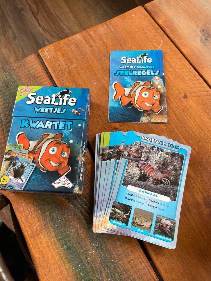 SeaLife Weetjes Kwartet - Zo Goed Als Nieuw!, Hobby en Vrije tijd, Gezelschapsspellen | Kaartspellen, Zo goed als nieuw, Een of twee spelers