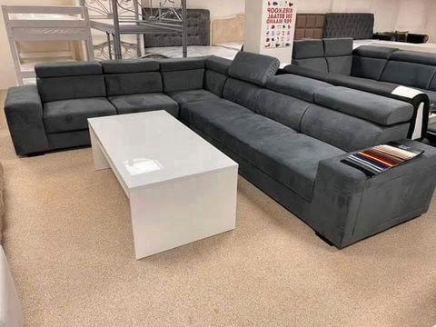 Moderne L-vormige Hoekbank – Zwart & Grijs, Antiek en Kunst, Antiek | Meubels | Stoelen en Banken, Verzenden