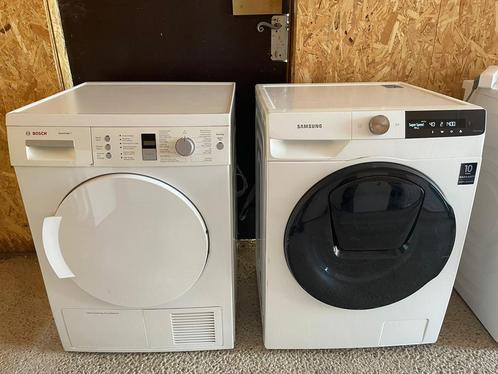 Samsung wasmachine + Bosch droger, Witgoed en Apparatuur, Was-droogcombinaties, Zo goed als nieuw, 8 tot 10 kg, 85 tot 90 cm, Ophalen of Verzenden
