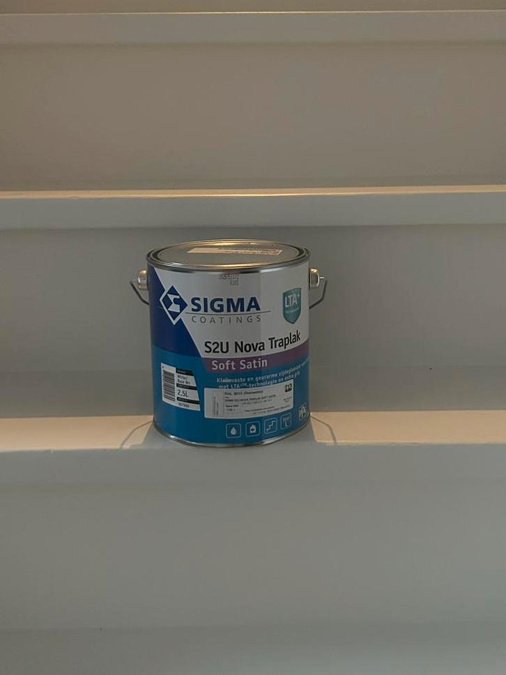 Sigma S2U Nova Traplak RAL9010 - Nieuw!, Doe-het-zelf en Verbouw, Verf, Beits en Lak, Nieuw, Lak, Minder dan 5 liter, Wit, Ophalen of Verzenden