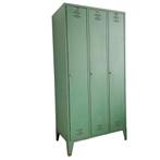 Vintage Franse industriële locker groen patina, Ophalen, Gebruikt