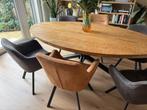 6 eetkamerstoelen van Karwei, Ophalen, Bruin, Leer, Zo goed als nieuw