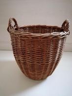 Opbergmand stofdoekenmand 27cm hoog 24cm diameter Riet Bruin, Gebruikt, Mand, Rond, Ophalen of Verzenden