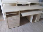 buro bureau ahorn groot student werkplek computer lade, Ophalen of Verzenden, Zo goed als nieuw, Bureau