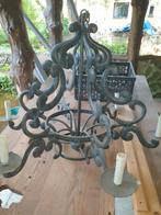 Ijzeren kroonluchter, Huis en Inrichting, Lampen | Kroonluchters, Ophalen, Gebruikt, Metaal, Rustiek