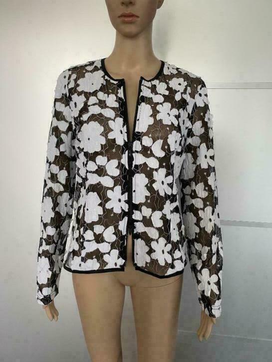 F949 jasje: maat M=38/40 : vest blazer colbert zwart/wit, Kleding | Dames, Jasjes, Kostuums en Pakken, Zo goed als nieuw, Jasje