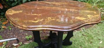 Mooie vintage houten salontafel (bijzettafel) (brocante) beschikbaar voor biedingen