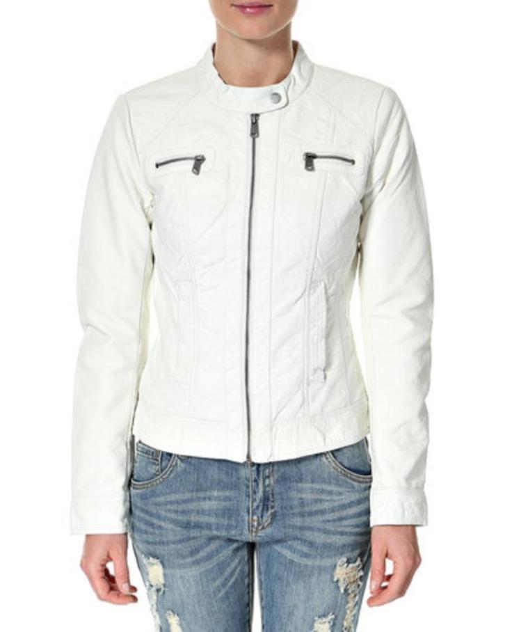 ONLY bandit pu biker noos bikerjack leren jas jack wit 38, Kleding | Dames, Jassen | Zomer, Nieuw, Maat 38/40 (M), Wit, Ophalen of Verzenden