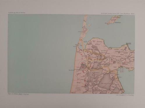 B041 / Plattegrond kerkelijke iindeling West Friesland Litho, Antiek en Kunst, Kunst | Litho's en Zeefdrukken, Ophalen of Verzenden