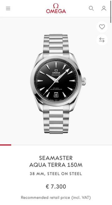 Omega Seamaster Aqua Terra 220.10.38.20.01.004 2025 nieuw beschikbaar voor biedingen