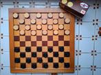 Houten dambord en damstenen, Hobby en Vrije tijd, Gezelschapsspellen | Bordspellen, Ophalen, Gebruikt