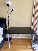 Ikea - LINNMON / OLOV Bureau, donkergrijs, Huis en Inrichting, Bureaus, Ophalen, In hoogte verstelbaar, Zo goed als nieuw, Bureau