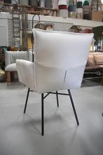 6 x luxe eetkamerstoel Sanne Jess armleuning stof naturel, Huis en Inrichting, Stoelen, Ophalen, Zo goed als nieuw, Metaal, Vijf, Zes of meer stoelen