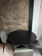 Eettafel - rond - donkerbruin - 100cm, 50 tot 100 cm, Rond, Vier personen, Zo goed als nieuw