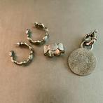 DYRBERG/KERN rvs set; oorbellen, ring en hanger, IJzer of Staal, Ophalen of Verzenden, Zo goed als nieuw, 17 tot 18