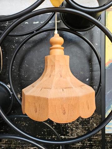 Vintage grenen hanglamp Zweeds design scandinavian hout beschikbaar voor biedingen