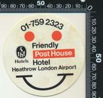 Sticker: Post House Hotel - Heathrow London Airport, Ophalen of Verzenden, Zo goed als nieuw, Bedrijf of Vereniging