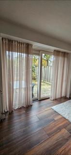 Naturel doorzichtige gordijnen van Karwei – Incl. Rail, Huis en Inrichting, Ophalen, 200 cm of meer, Beige, Zo goed als nieuw