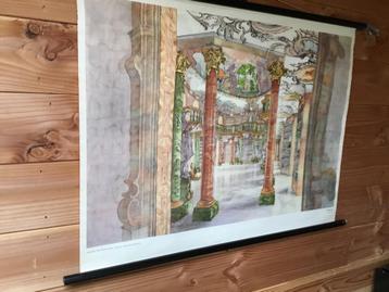 Oude Schoolplaat Interieur Barok beschikbaar voor biedingen