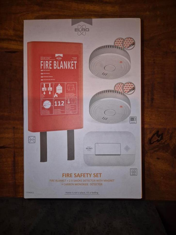 Brandveiligheid set - Rook- en koolmonoxidemeter &blusdeken, Doe-het-zelf en Verbouw, Alarmsystemen, Nieuw, Compleet systeem, Rook