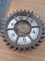 Tandwiel Klok - Industrieel Design, Huis en Inrichting, Woonaccessoires | Klokken, Ophalen, Zo goed als nieuw, Analoog, Wandklok