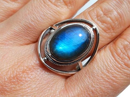 Vanoli - 925 zilveren ring labradoriet maat 21,5 en 18,75, Sieraden, Tassen en Uiterlijk, Ringen, Nieuw, Dame, 20 of groter, Overige kleuren