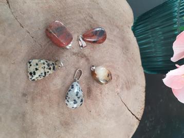 Jasper/edelsteen hangers - 5 voor 4,- beschikbaar voor biedingen
