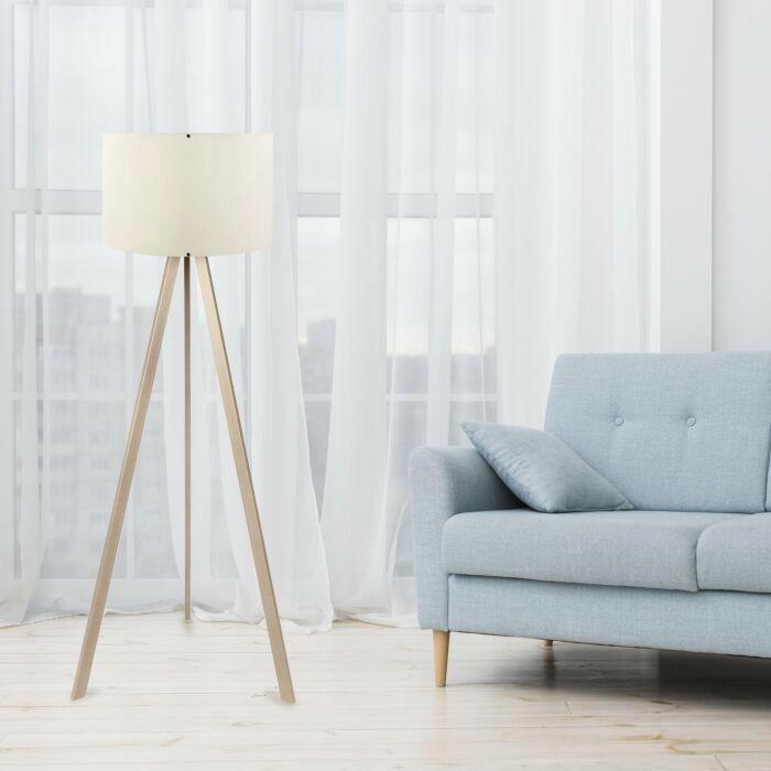 Asir 780SGN2425 Vloerlamp Creme eik van € 49 voor €13, Huis en Inrichting, Lampen | Vloerlampen, Nieuw, 100 tot 150 cm, Stof, Overige materialen