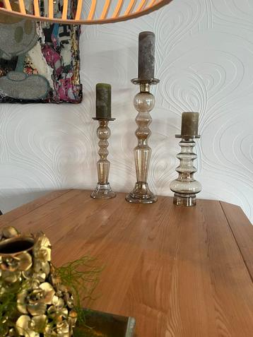 3 glazen handgemaakte designkandelaars - Heel mooi! beschikbaar voor biedingen