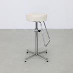 Adjustable Stool in Chrome, 1960s, Gebruikt, Hout, Ophalen