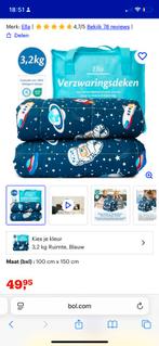 Ella junior verzwaringsdeken ruimte design., Huis en Inrichting, Slaapkamer | Beddengoed, Eenpersoons, Blauw, Ophalen of Verzenden