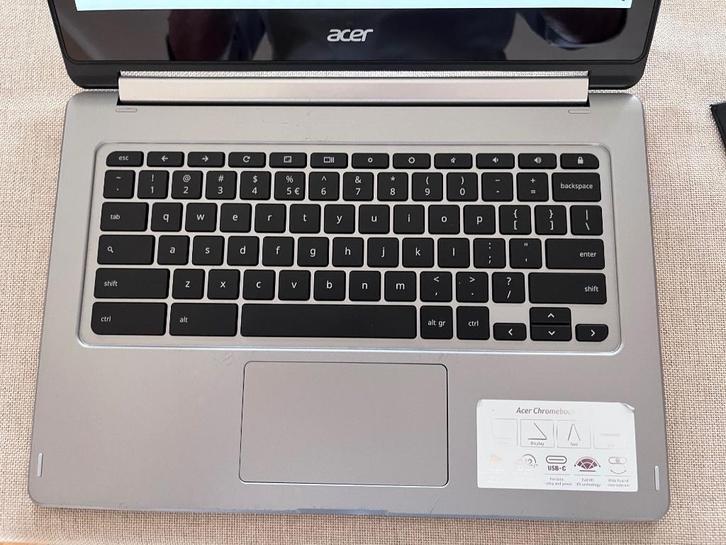 Acer Chromebook R13 zilver, Computers en Software, Chromebooks, Gebruikt, 14 inch, 4 GB of minder, 64 GB, Qwerty, Touchscreen