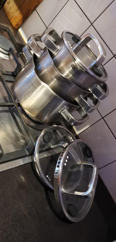 Sola Juvia pannenset – 16,18,20 cm  Gebruikt, topkwaliteit, Huis en Inrichting, Keuken | Potten en Pannen, Gebruikt, Pannenset