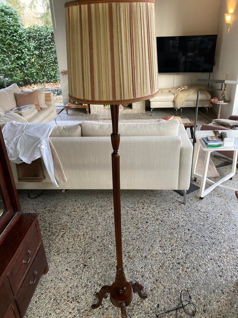Vintage schemerlamp met mooie kap, Antiek en Kunst, Antiek | Lampen, Ophalen