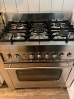 5 pits gasfornuis gebruikt. 90 cm zilver., Witgoed en Apparatuur, Fornuizen, Ophalen, 60 cm of meer, Zo goed als nieuw, Gas