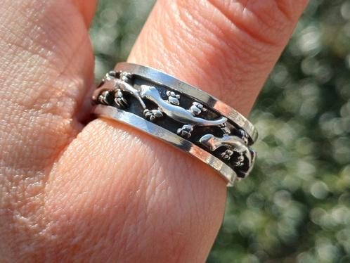 Vanoli 925 zilver gekko 's draai spinning ring maat 19 20,75, Sieraden, Tassen en Uiterlijk, Ringen, Nieuw, Dame of Heer, 19 tot 20