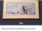 Teddyberen aquarel van Daluna Barton., Ophalen of Verzenden, Zo goed als nieuw, Schilderij, 75 tot 100 cm