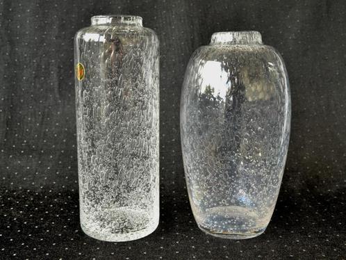 Floris Meydam 1965 - 2x kristallen Bellenvaas, Leerdam glas, Antiek en Kunst, Antiek | Glas en Kristal, Ophalen of Verzenden