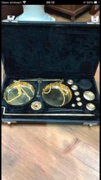 Geheel koperen complete juweliers weegschaal, Ophalen of Verzenden, Zo goed als nieuw