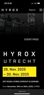 Hyrox utrecht 30 november, Tickets en Kaartjes, Evenementen en Festivals, Twee personen