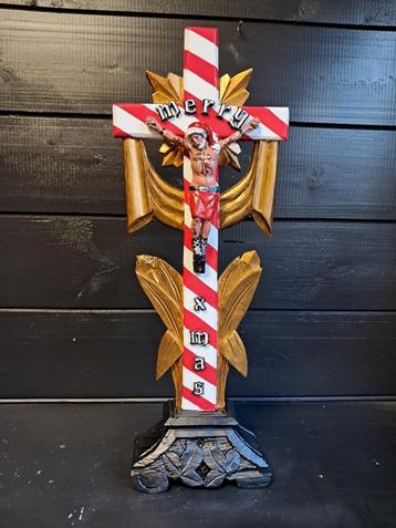 Handgeschilderd Tattoo Jezus Kerst Kruis - Uniek! beschikbaar voor biedingen