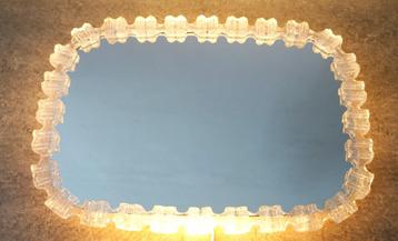 Vintage spiegel ijsglas verlicht acryl Honsel Leuchten 70's beschikbaar voor biedingen
